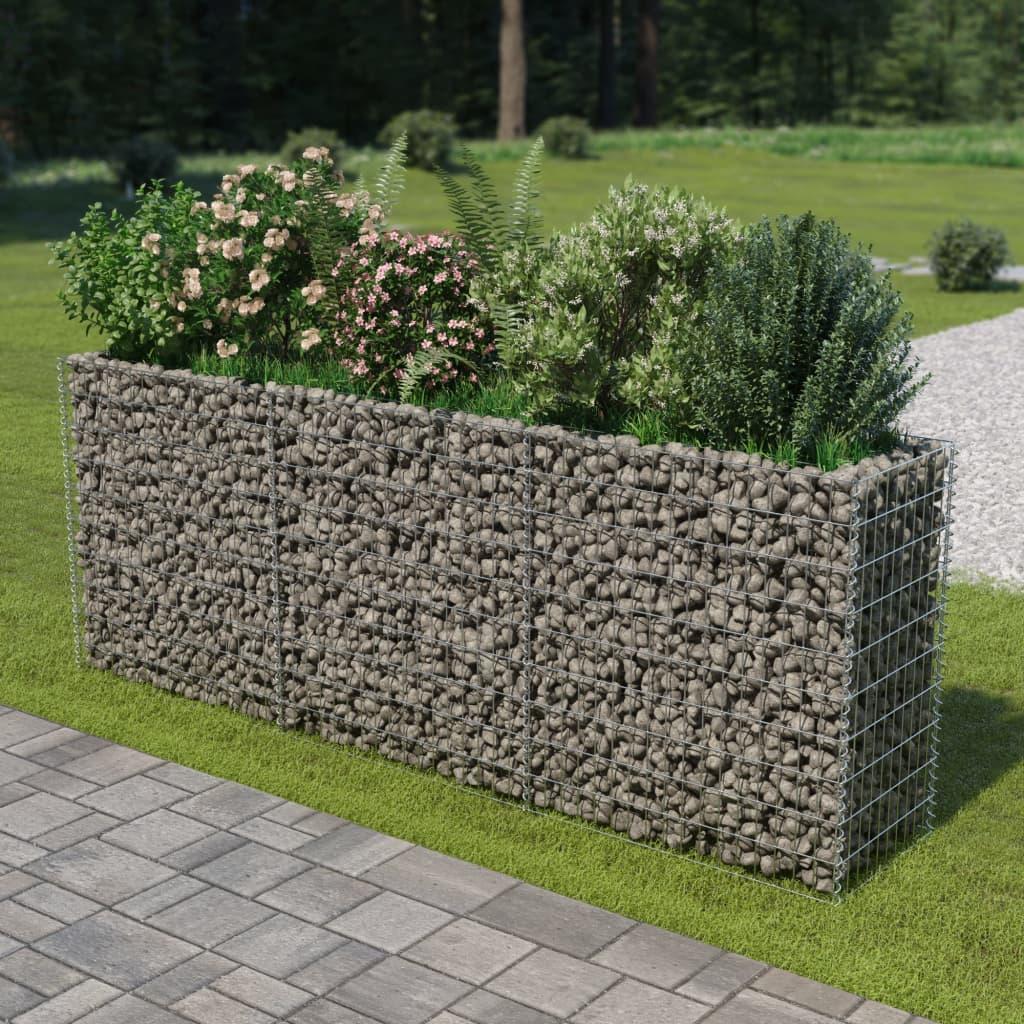 Gabion Raised Bed Galvanised Steel 270x50x100 cm