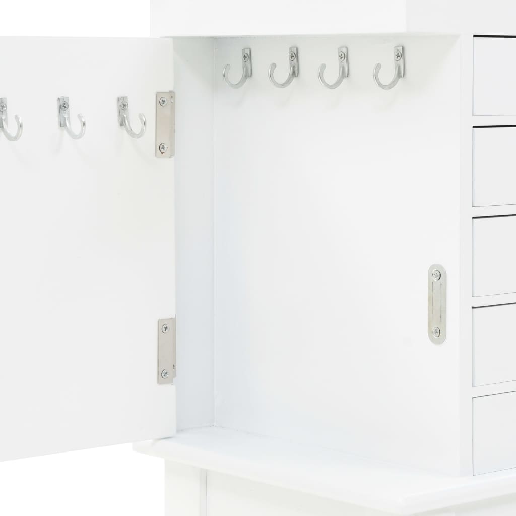 Free Standing Jewelery Cabinet White