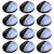 Outdoor Solar Wall Lamps LED 12 pcs Round Black