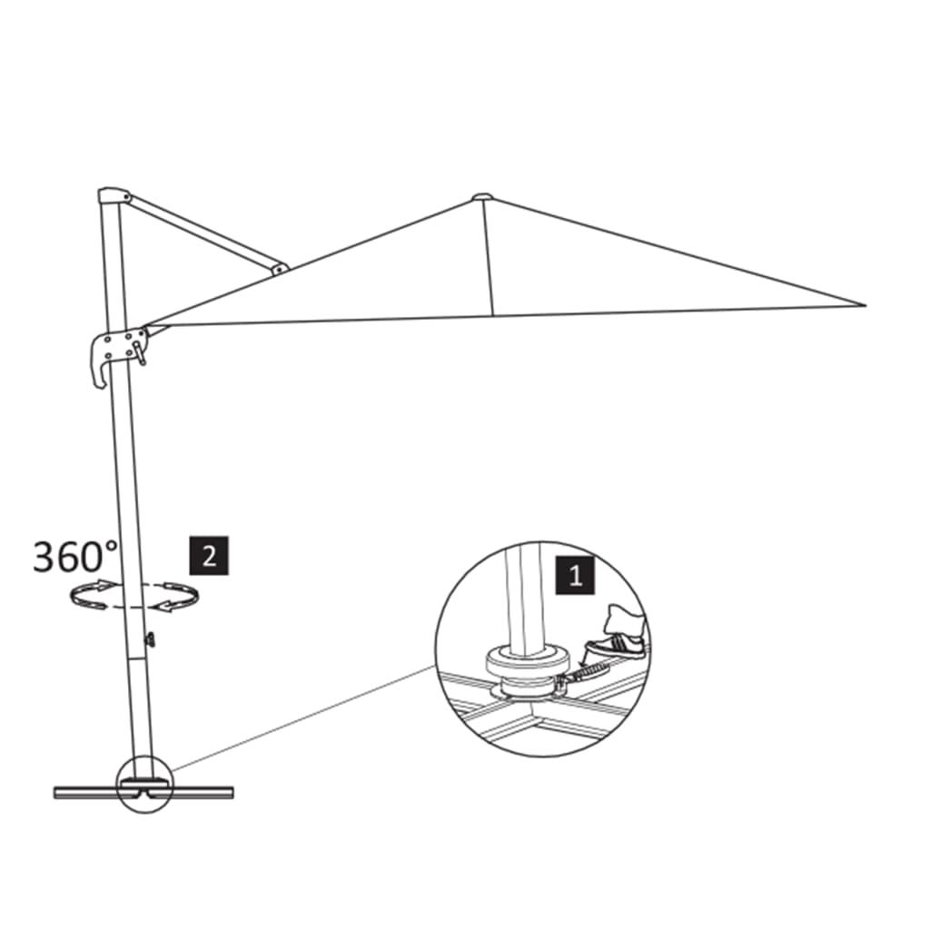 Cantilever Garden Parasol with Aluminium Pole 400x300 cm Taupe