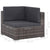 8 Piece Garden Lounge Set with Cushions Poly Rattan Grey