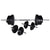 Wall-mounted Power Tower with Barbell and Dumbbell Set 60.5 kg