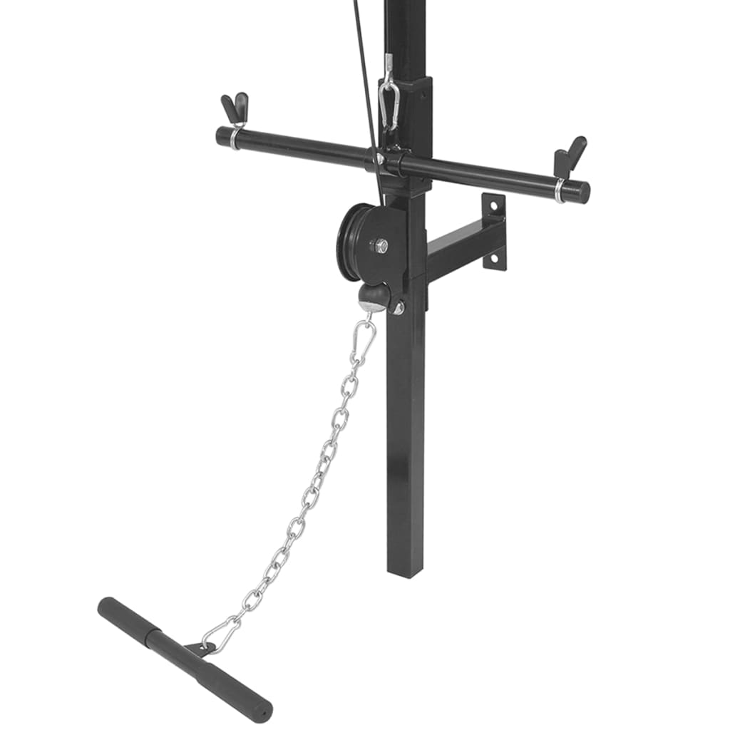 Wall-mounted Power Tower with Barbell and Dumbbell Set 30.5 kg