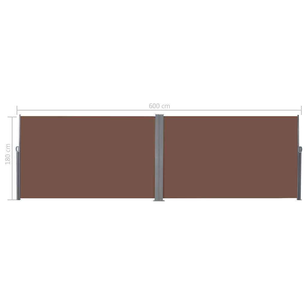 Retractable Side Awning 180x600 cm Brown