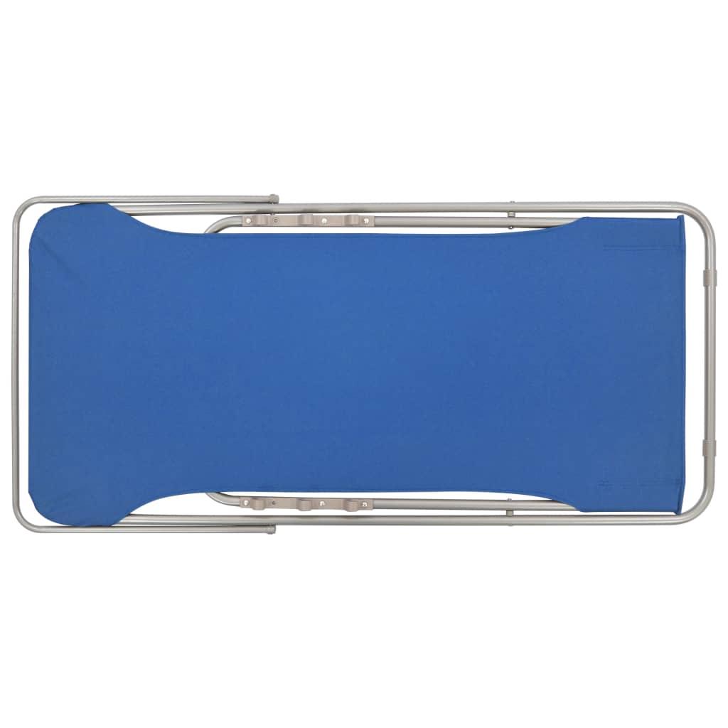 Folding Beach Chairs 2 pcs Steel and Oxford Fabric Blue