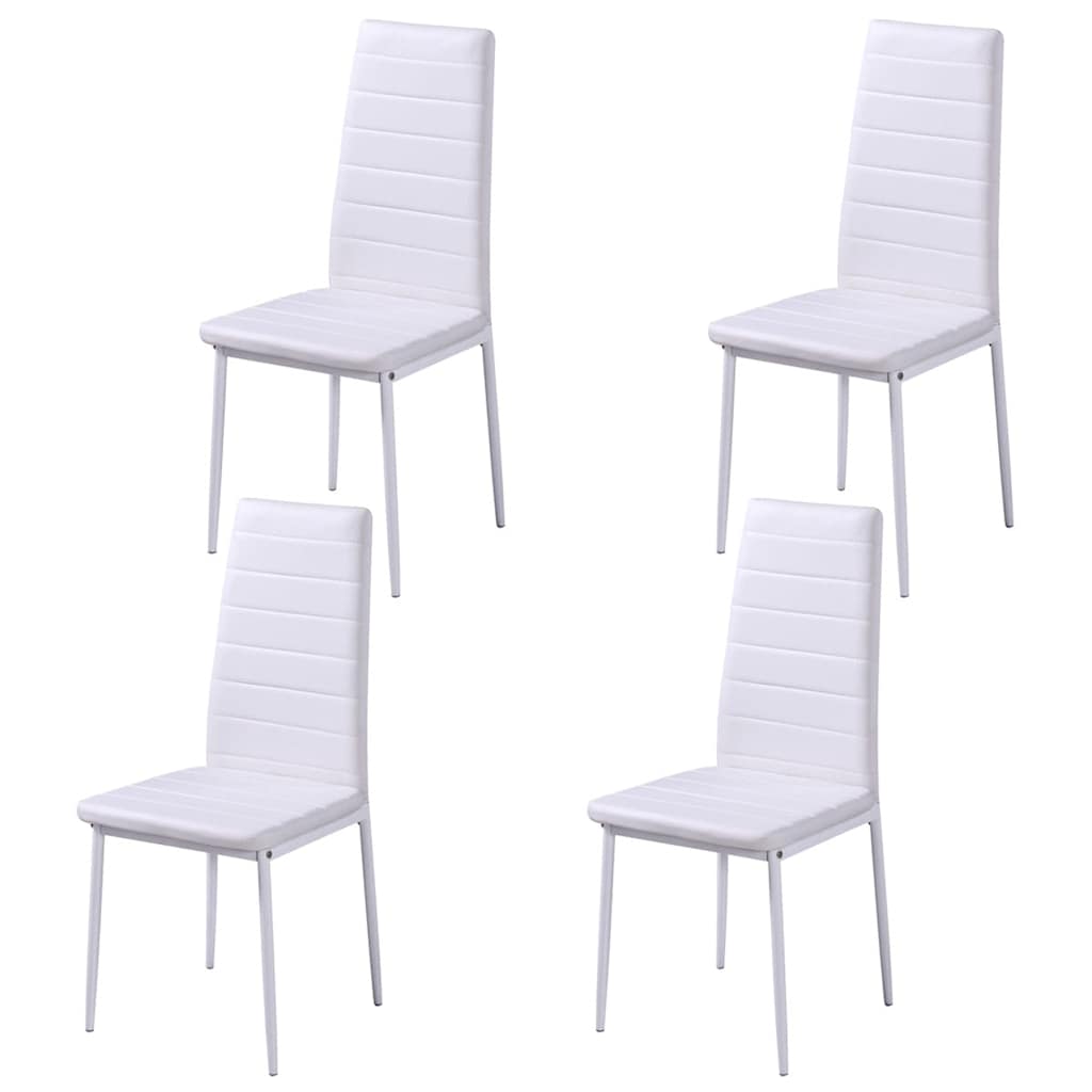 Dining Set 5 Pieces Artificial Leather Black and White