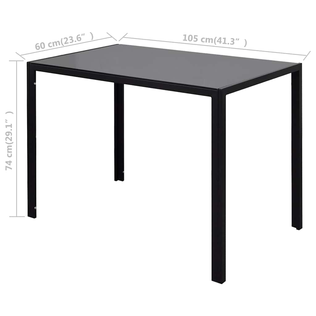 Dining Set 5 Pieces Artificial Leather Black and White