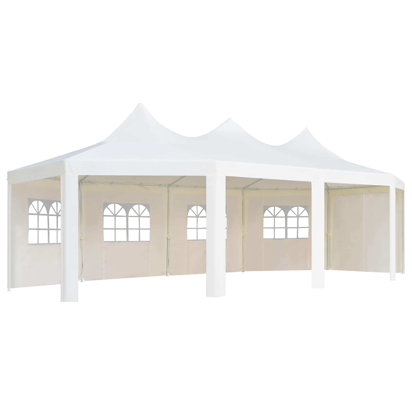 Gazebo Frame White 448 x 320 x 834cm Metal