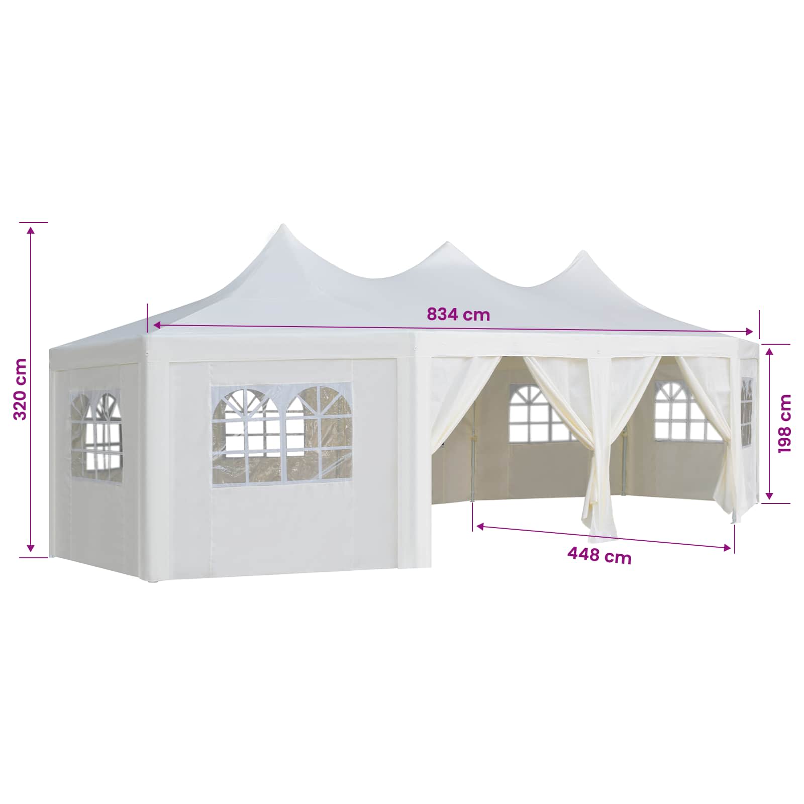 Gazebo fabric White 448 x 320 cm Polyester