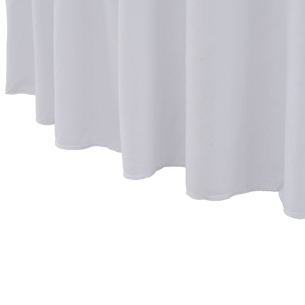 2 pcs Stretch Table Covers with Skirt 180x74 cm White