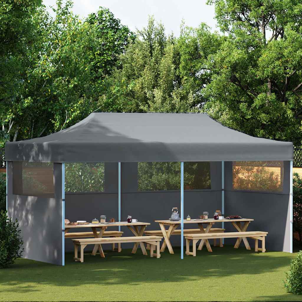 Folding Pop-up Partytent with Sidewalls 3x6 m Anthracite