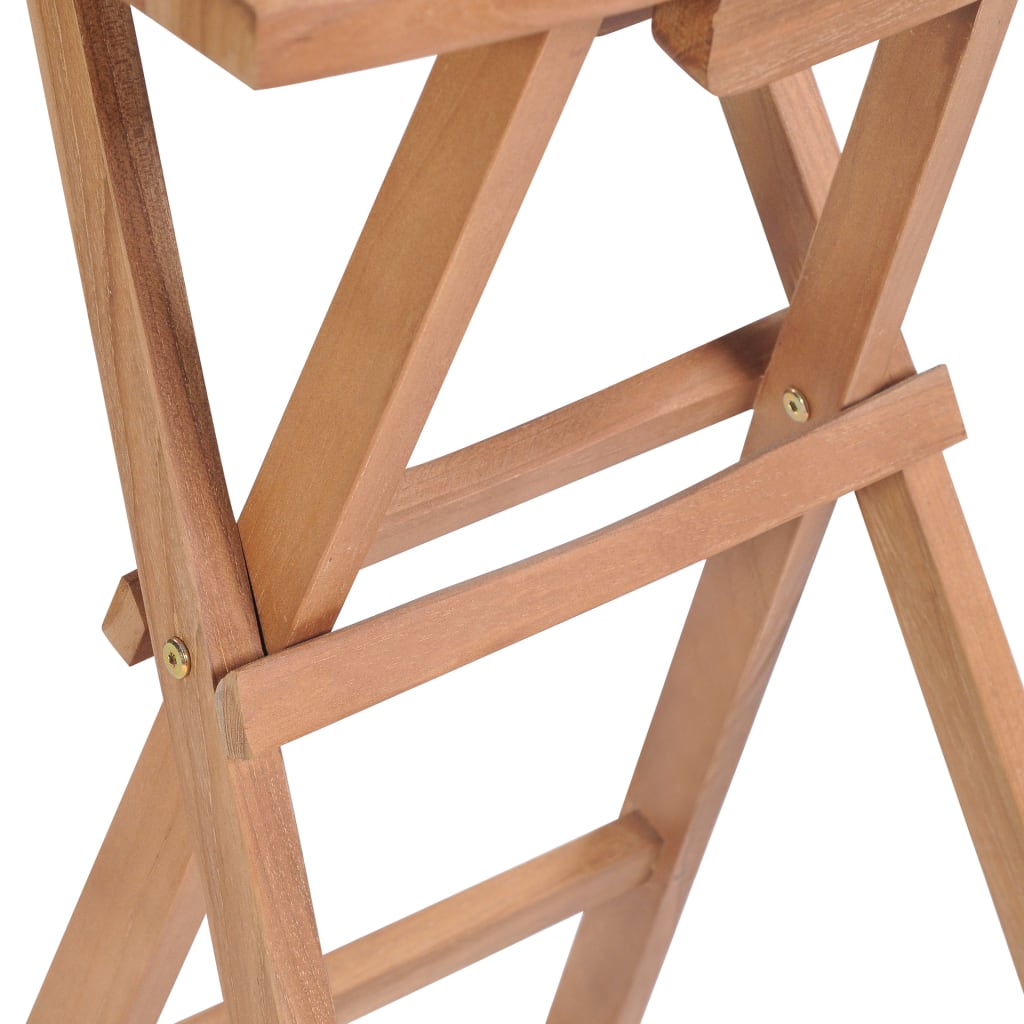 Folding Bar Stools 2 pcs Solid Teak Wood