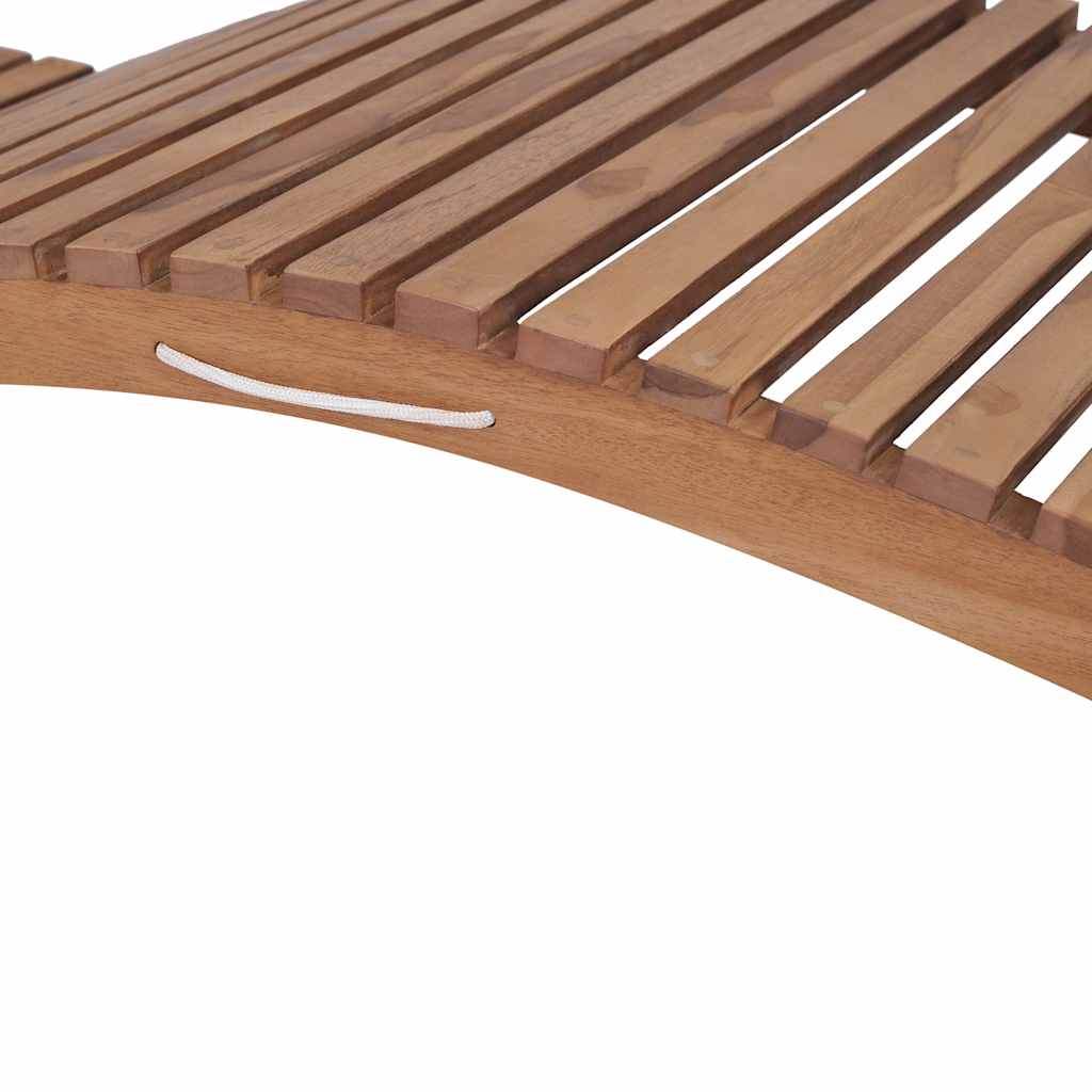 Folding Sun Lounger Solid Teak Wood