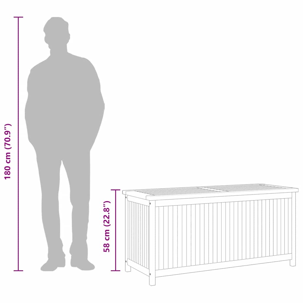 Garden Storage Box 120x50x58 cm Solid Teak Wood