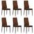 Dining Chairs 6 pcs Brown Fabric