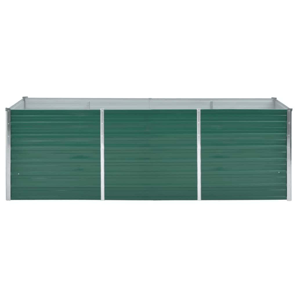 Garden Raised Bed Galvanised Steel 240x80x77 cm Green