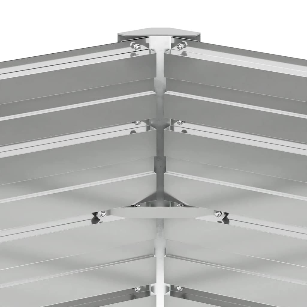 Garden Raised Bed Galvanised Steel 129x129x77 cm Grey