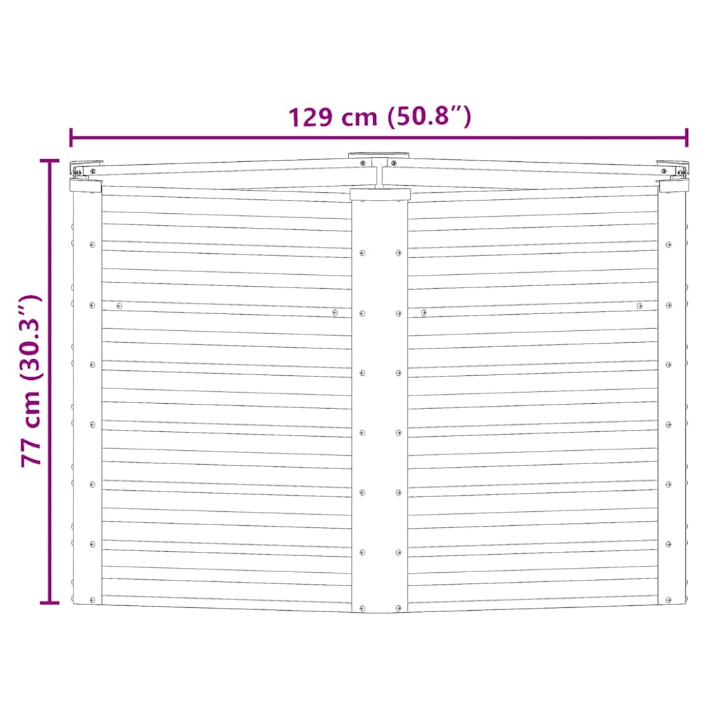 Garden Raised Bed Galvanised Steel 129x129x77 cm Green