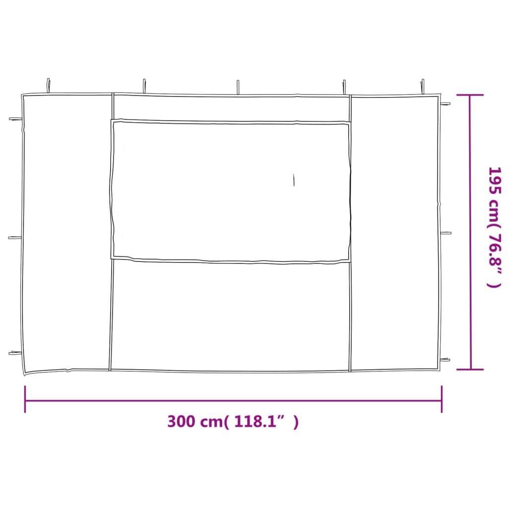 Party Tent Sidewall 2 pcs with Window PE Anthracite