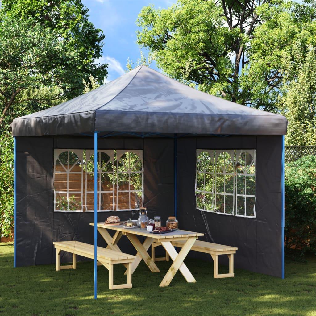 Party Tent Sidewall 2 pcs with Window PE Anthracite