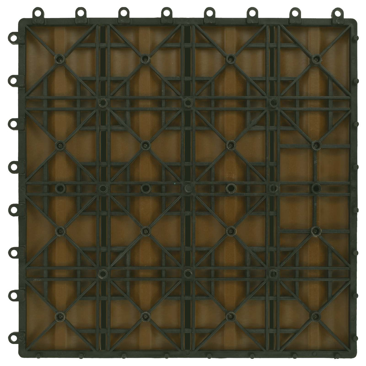 Decking Tile 3D Design 11 pcs Teak 30 x 30 cm WPC