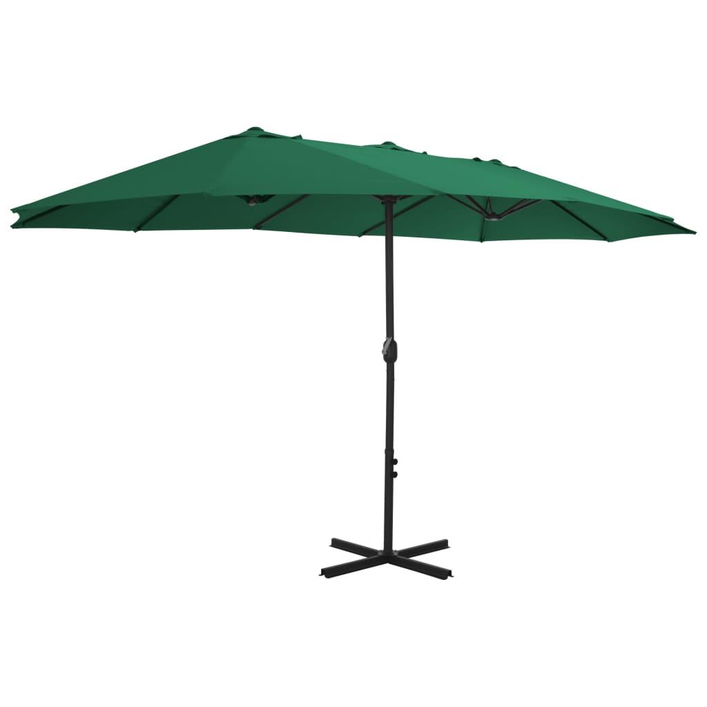 Garden Parasol with Aluminium Pole 460x270 cm Green