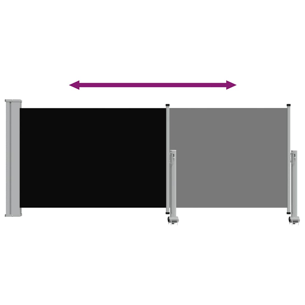 Patio Retractable Side Awning 100 x 300 cm Black