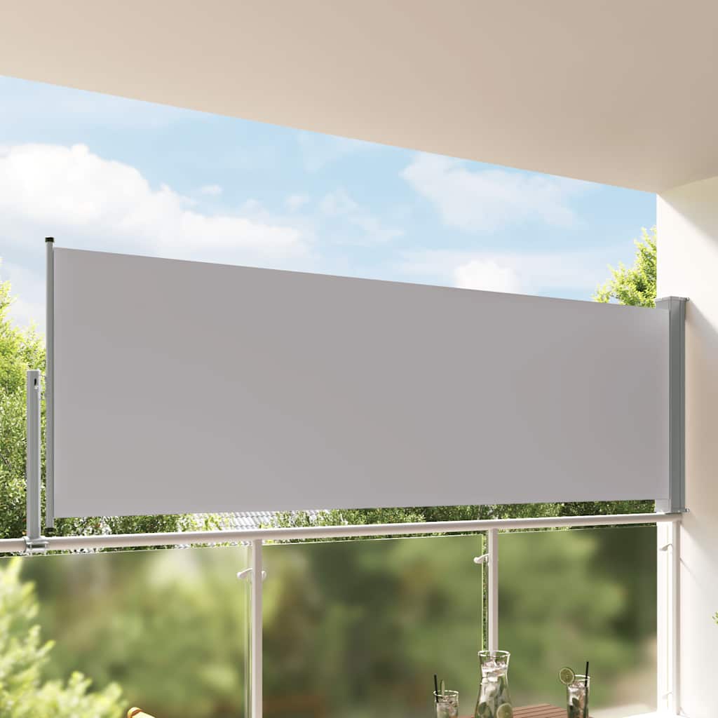 Patio Retractable Side Awning 120 x 300 cm Grey
