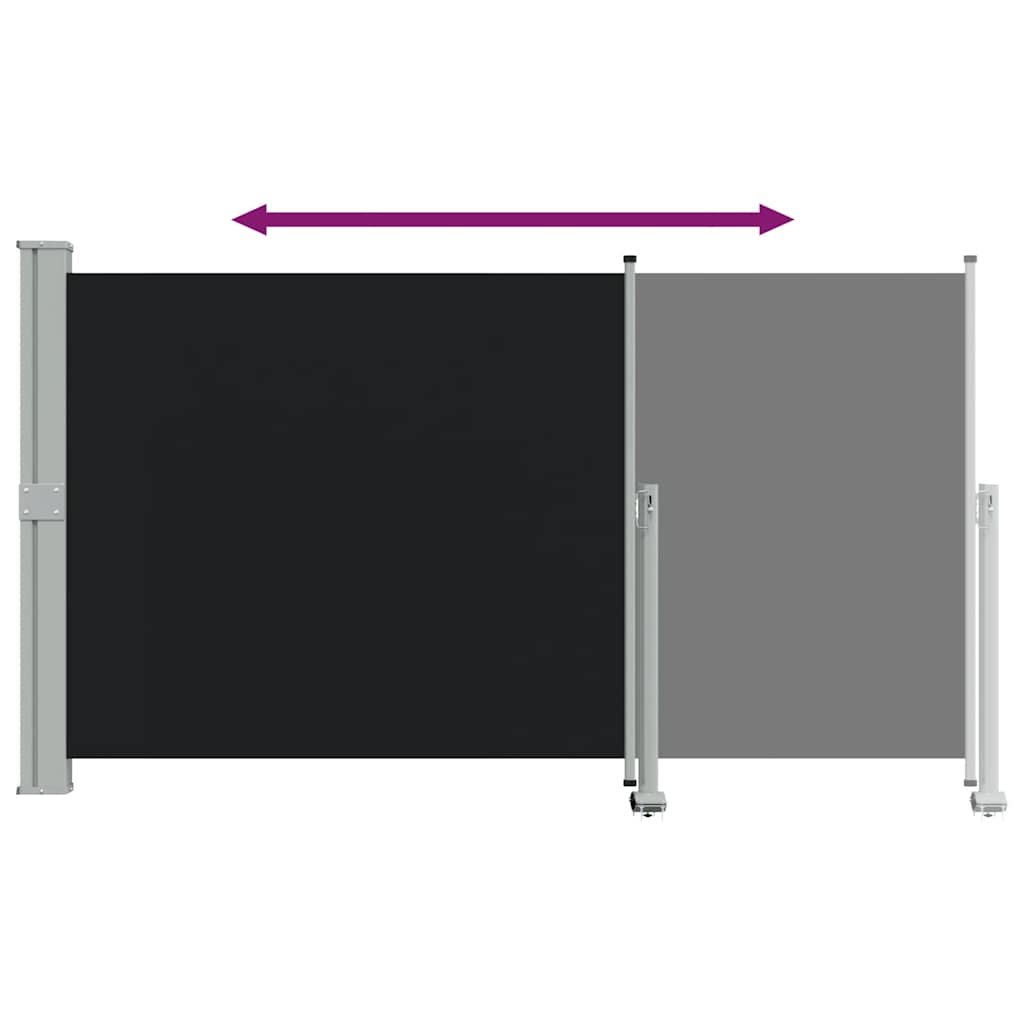 Patio Retractable Side Awning 140 x 300 cm Black