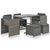 7 Piece Outdoor Dining Set with Cushions Poly Rattan Grey