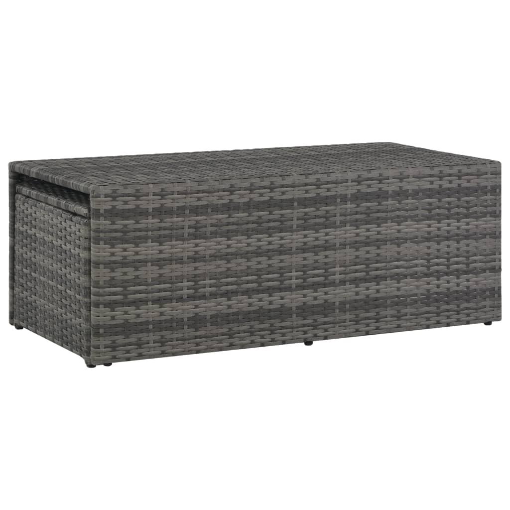 6 Piece Garden Lounge Set with Cushions Poly Rattan Grey