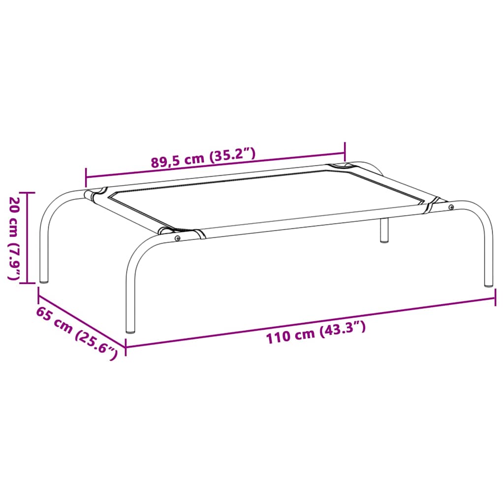 Elevated Dog Bed Black L Textilene