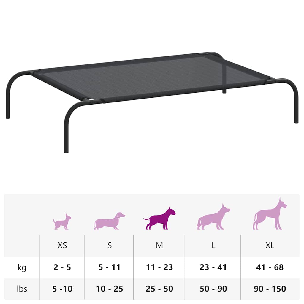 Elevated Dog Bed Black L Textilene