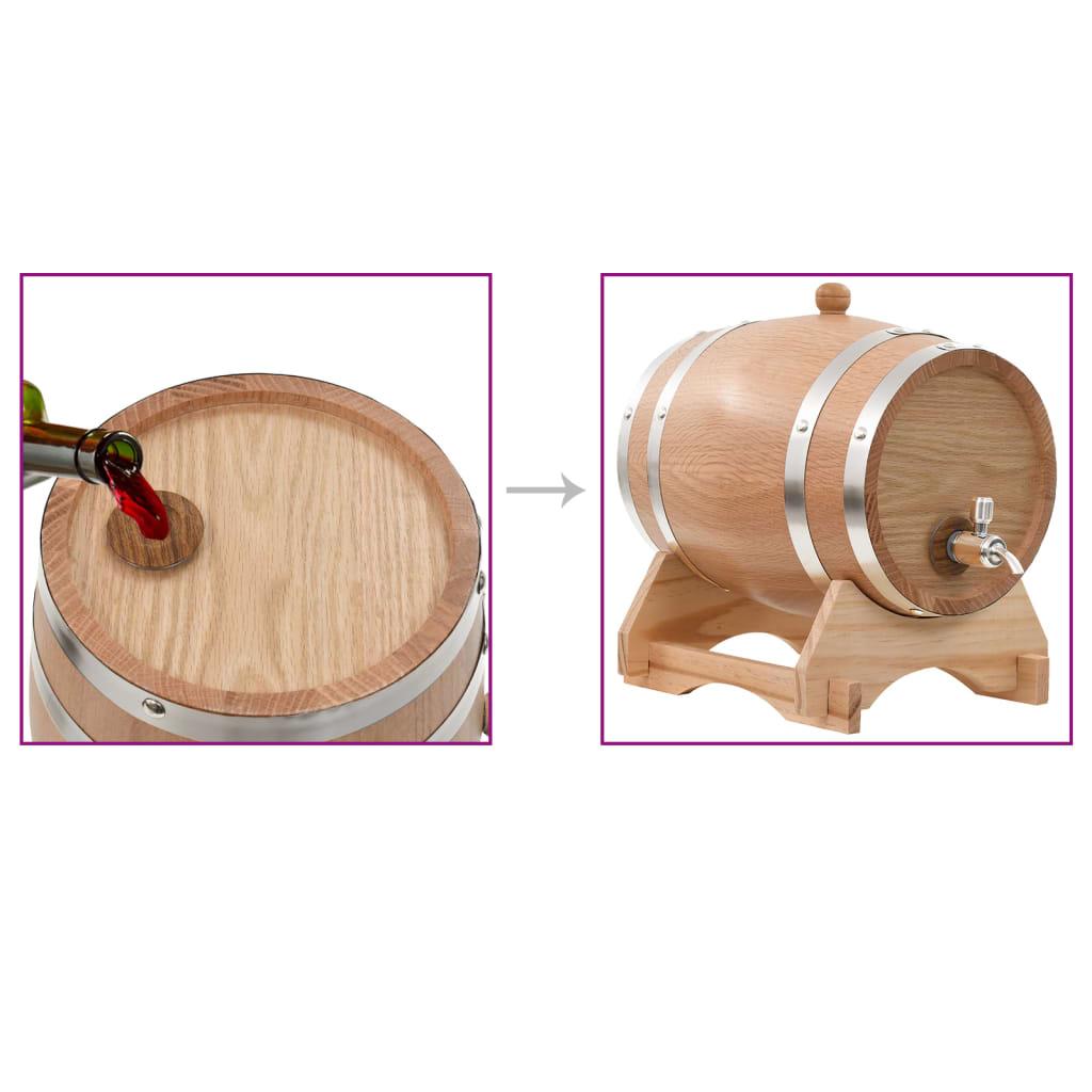 Wine Barrel with Tap Solid Oak Wood 6 L