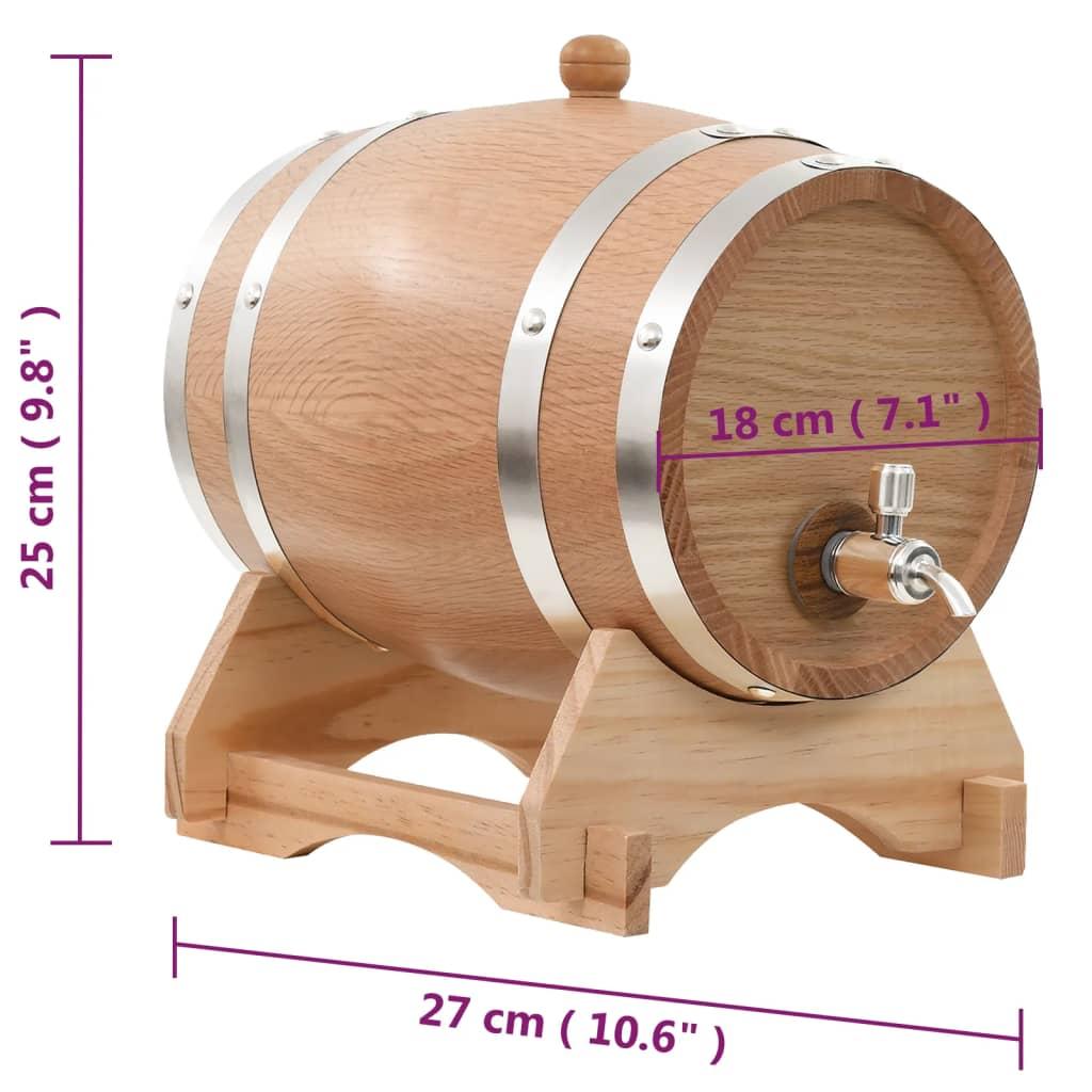 Wine Barrel with Tap Solid Oak Wood 6 L