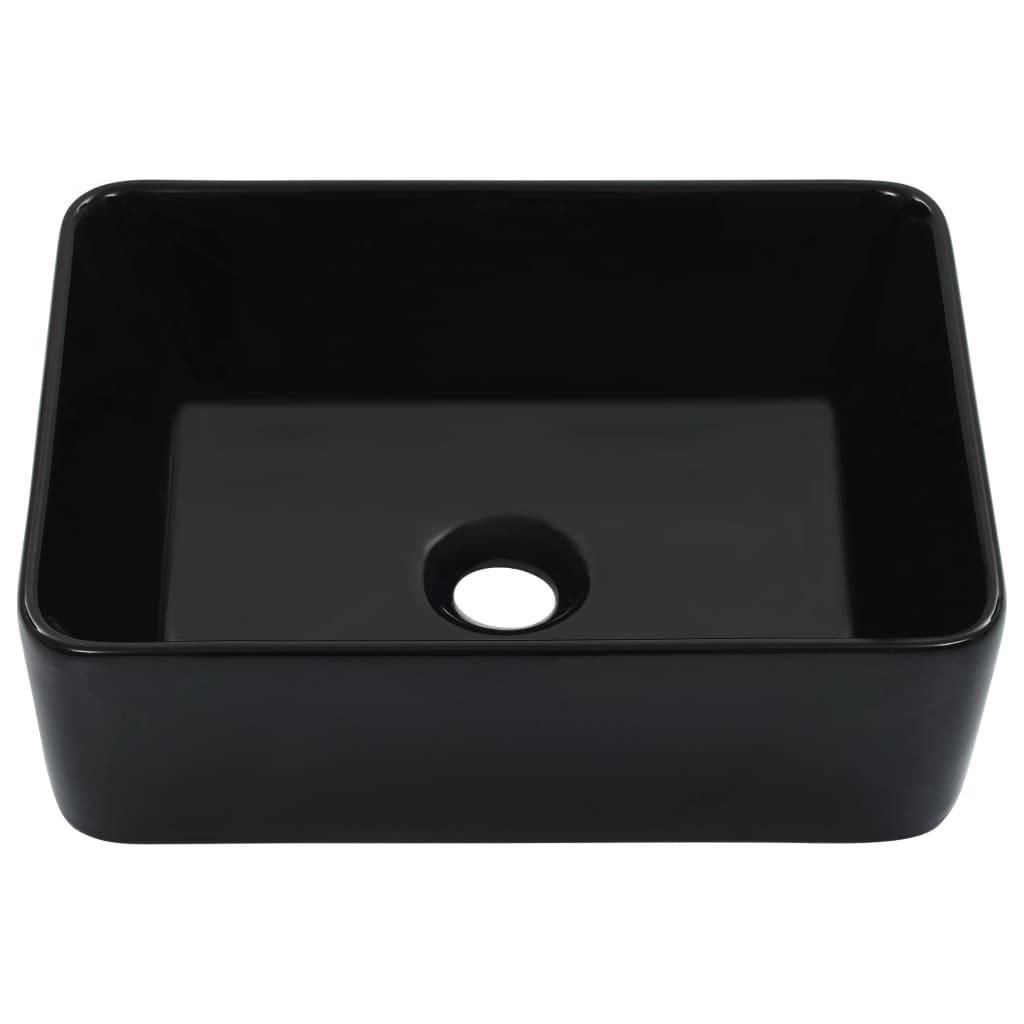 Wash Basin 40x30x13 cm Ceramic Black