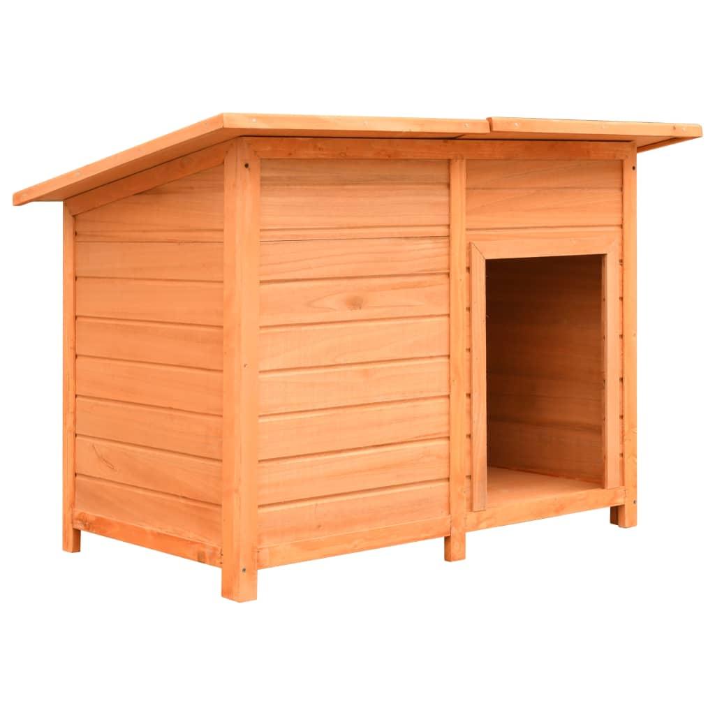 Dog Cage Solid Pine &amp; Fir Wood 120x77x86 cm