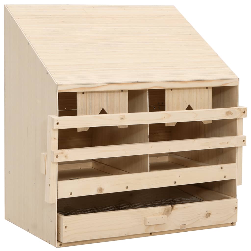 Chicken Laying Nest 2 Compartments 63x40x65 cm Solid Pine Wood