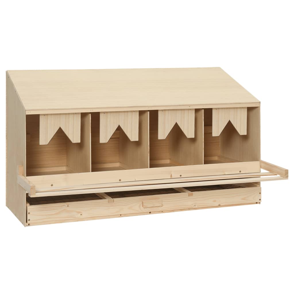 Chicken Laying Nest 4 Compartments 106x40x59 cm Solid Pine Wood