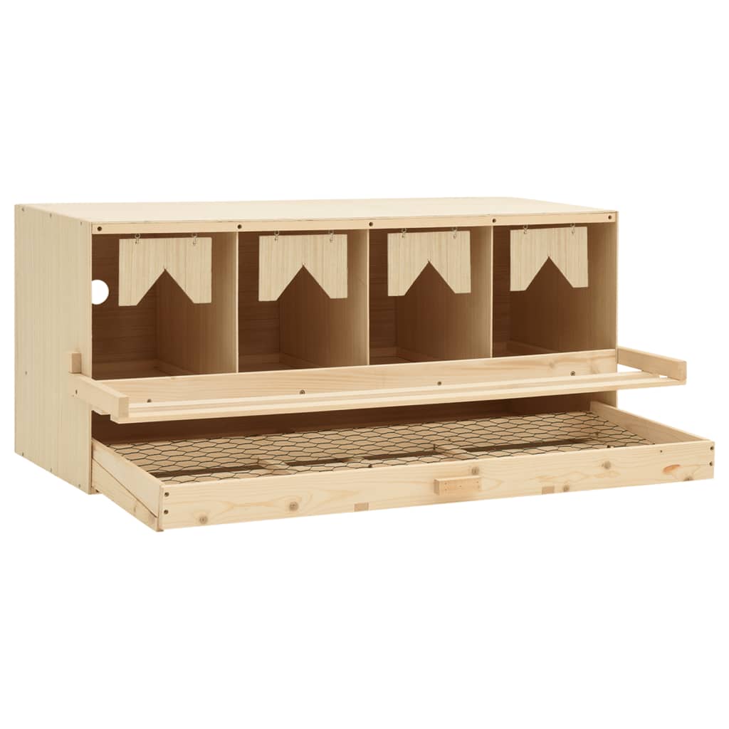 Chicken Laying Nest 4 Compartments 106x40x45 cm Solid Pine Wood