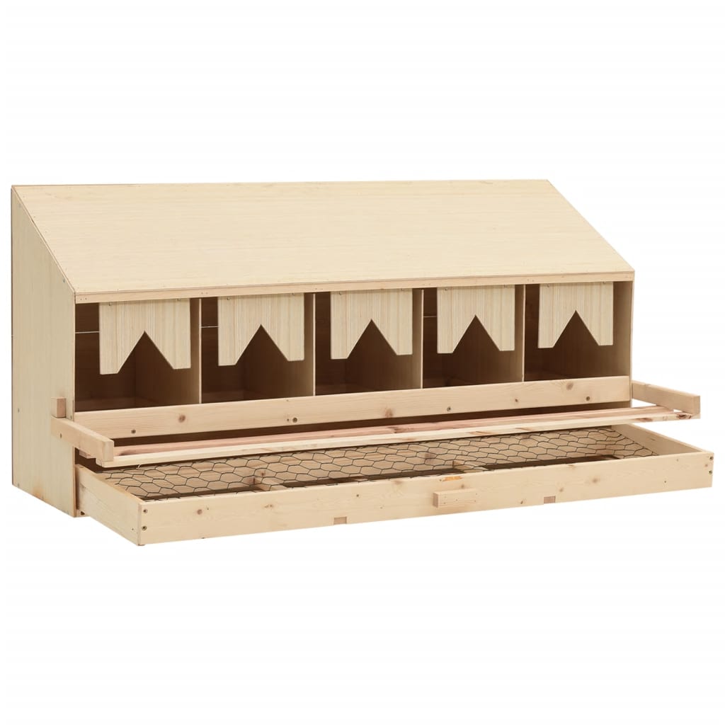 Chicken Laying Nest 5 Compartments 117x33x54 cm Solid Pine Wood