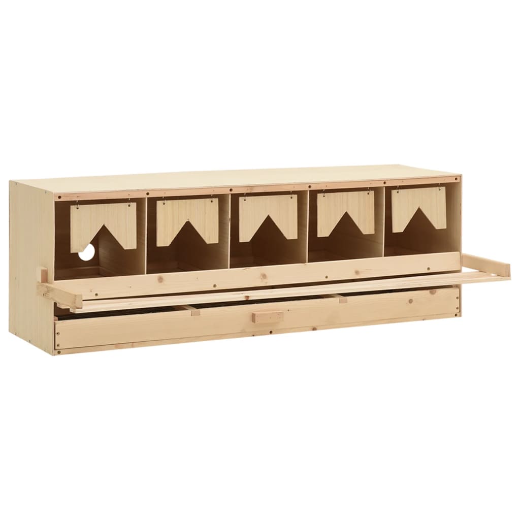 Chicken Laying Nest 5 Compartments 117x33x38 cm Solid Pine Wood