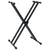 Double Braced Keyboard Stand and Stool Set Black