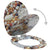 WC Toilet Seat with Soft Close Lid MDF Pebbles Design