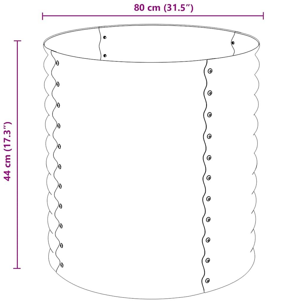 Garden Raised Bed 80x80x81 cm Galvanised Steel Silver