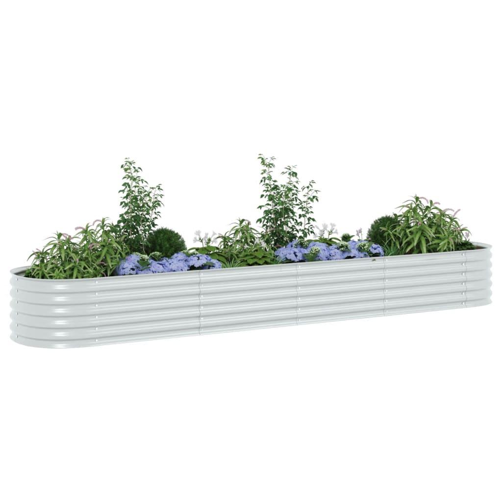 Garden Raised Bed 400x80x44 cm Galvanised Steel Silver