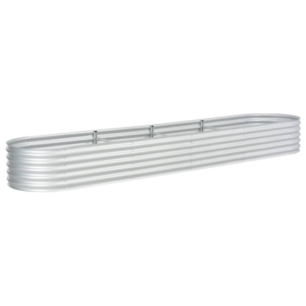 Garden Raised Bed 400x80x44 cm Galvanised Steel Silver