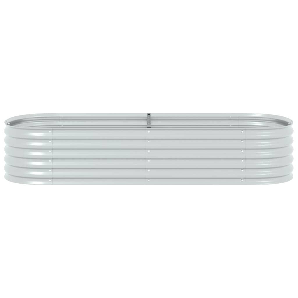 Garden Raised Bed 240x80x44 cm Galvanised Steel Silver