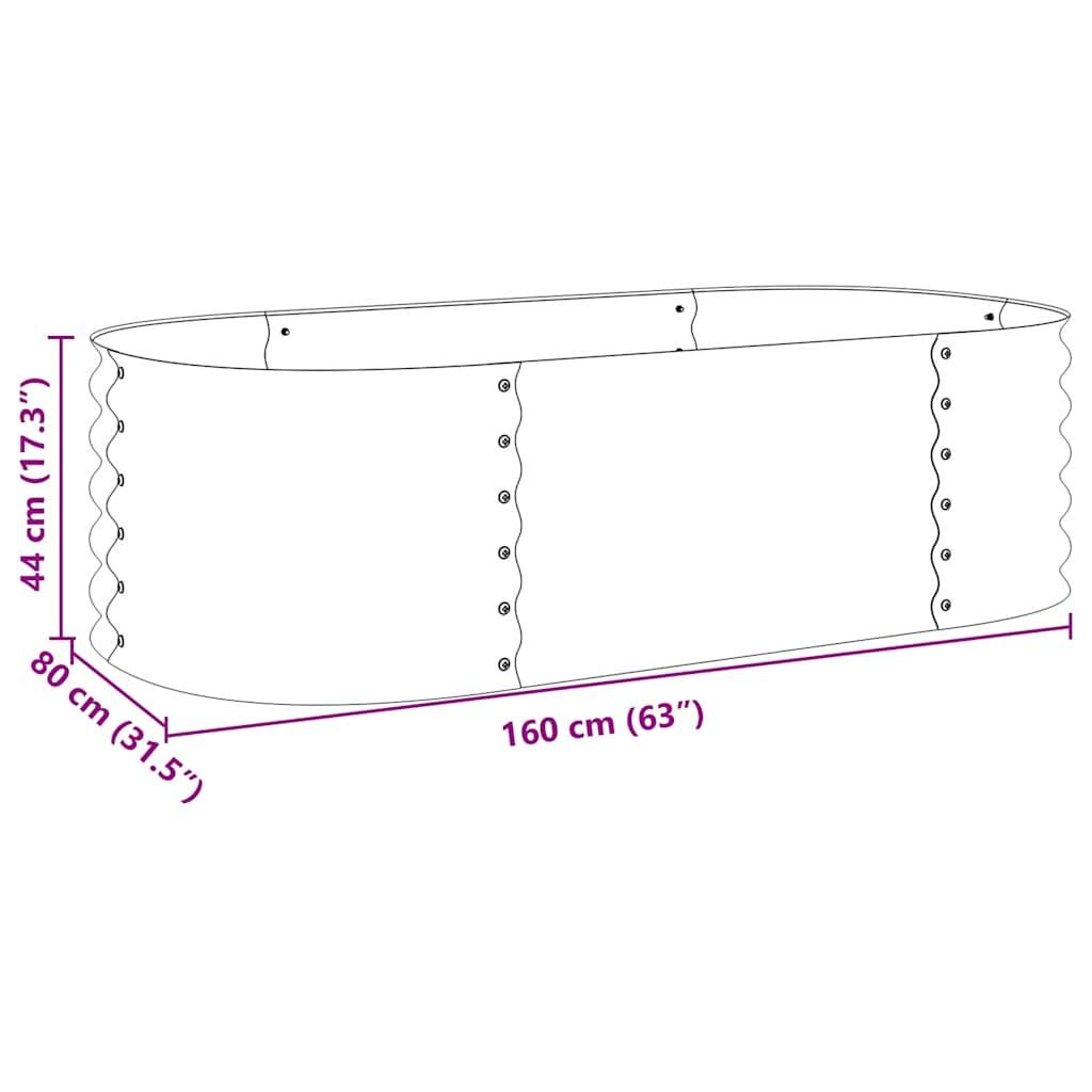 Garden Raised Bed 160x80x44 cm Galvanised Steel Silver