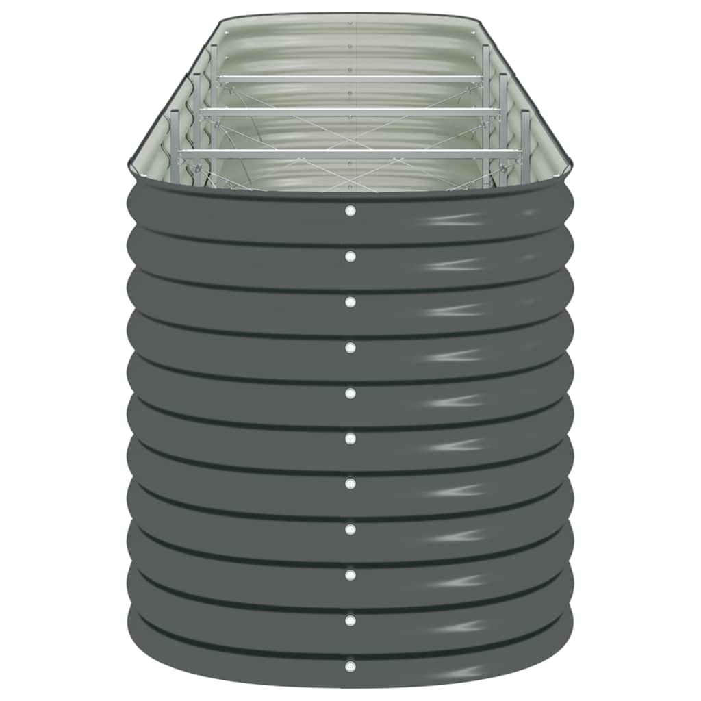 Garden Raised Bed 400x80x81 cm Galvanised Steel Grey